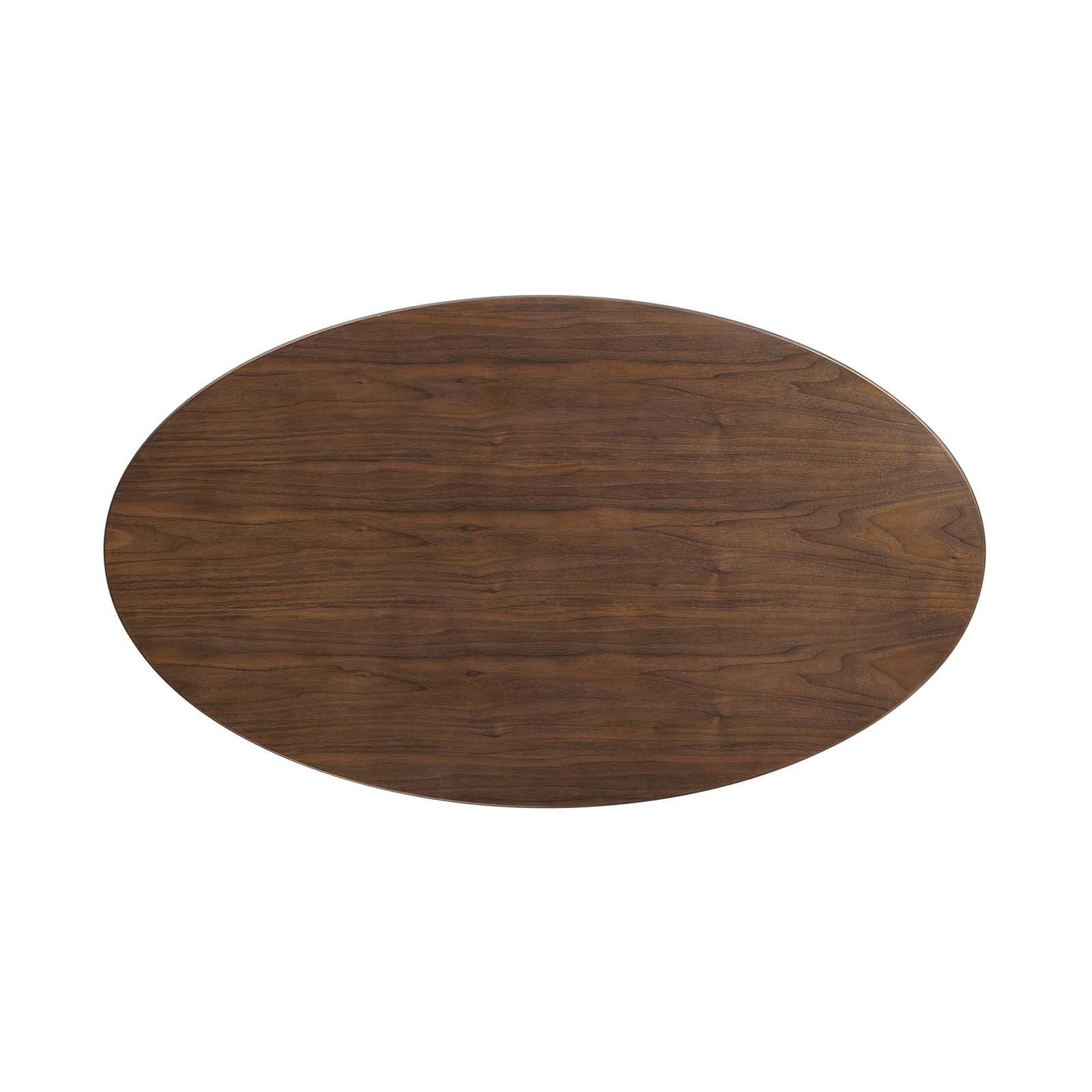 patio dining tables | CasaFoyer Lippa 48 Oval Walnut Dining Table | Timeless Modern Design | Walnut Veneer Top | Tapered Metal Base | casafoyer.myshopify.com