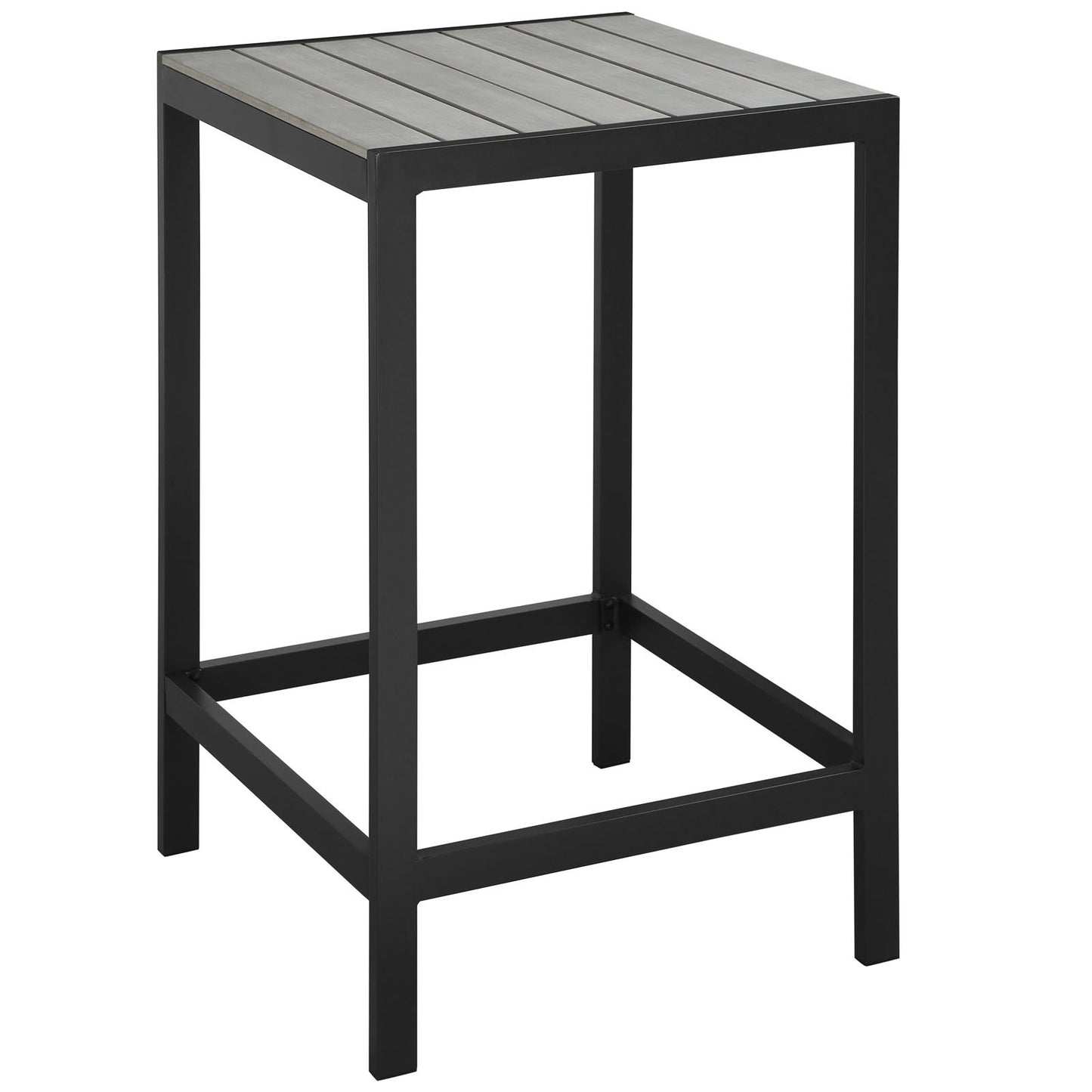 bar tables | Maine Outdoor Patio Dining Bar Table | Contemporary Design | Synthetic Wood Grain Plank Boards | Powder-Coated Aluminum Frame | Ideal for Outdoor Dining Spaces, Patios, Backyards, Poolside Areas | Stylish and Modern Outdoor Experience | casafoyer.myshopify.com
