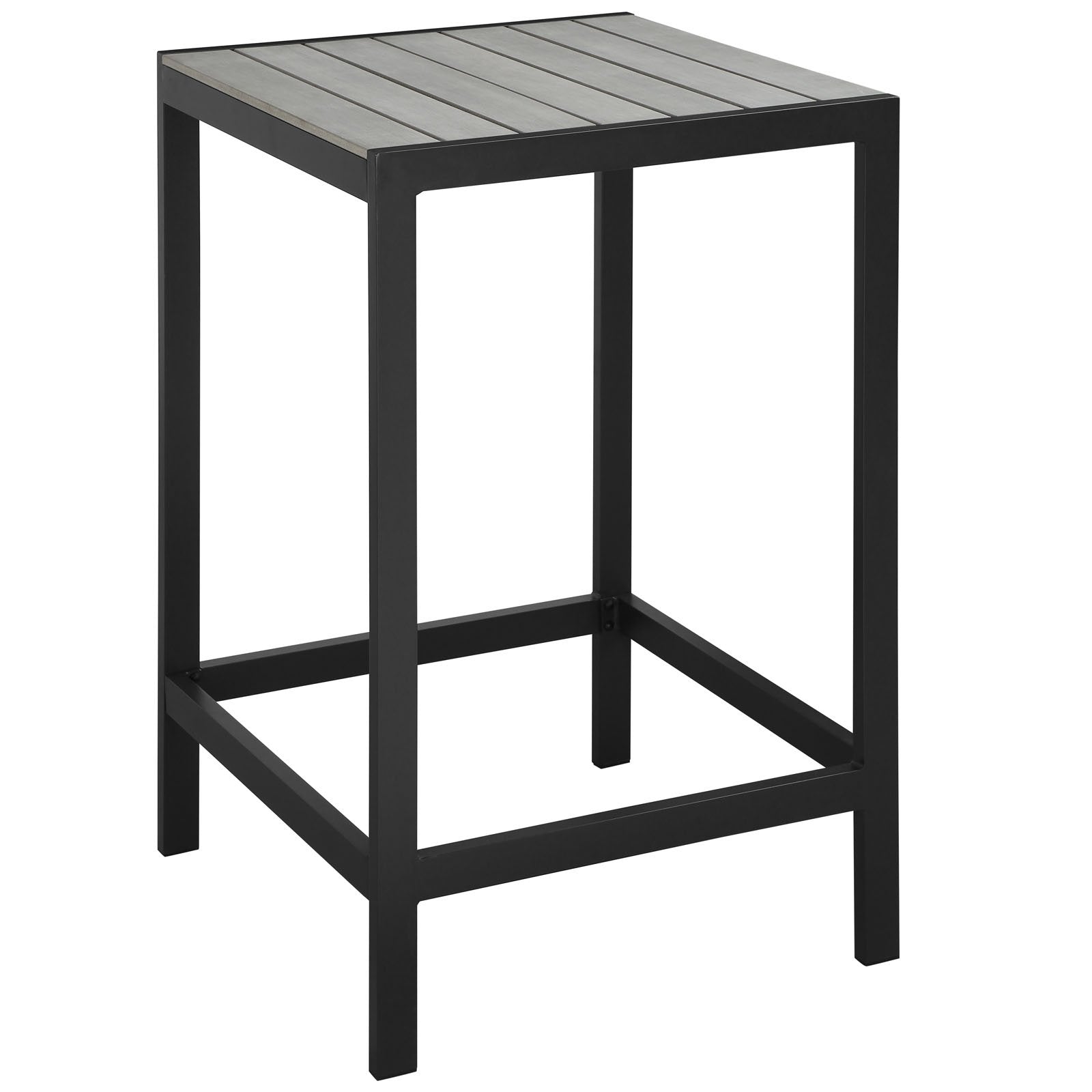 bar tables | Maine Outdoor Patio Dining Bar Table | Contemporary Design | Synthetic Wood Grain Plank Boards | Powder-Coated Aluminum Frame | Ideal for Outdoor Dining Spaces, Patios, Backyards, Poolside Areas | Stylish and Modern Outdoor Experience | casafoyer.myshopify.com