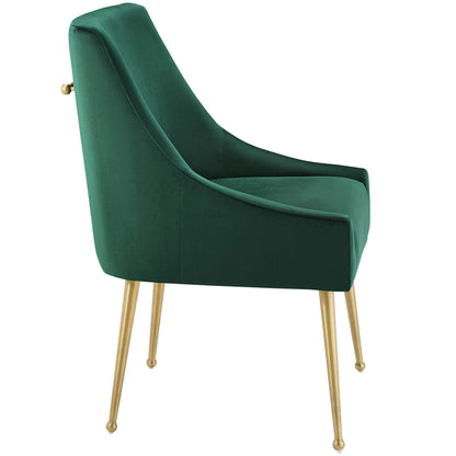 home office desk chairs | CasaFoyer Discern Performance Velvet Dining Chair | Elegant Design | Stain-Resistant Upholstery | Dense Foam Padding | Brushed Gold Legs | Versatile for Any Space | Comfortable & Durable | Green | casafoyer.myshopify.com