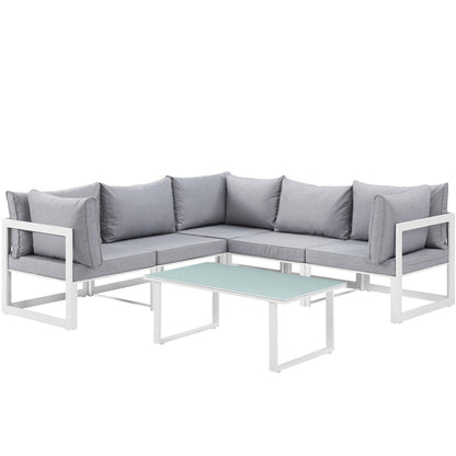 Patio Furniture Sets | Fortuna Outdoor Patio Sectional Sofa Set | 9 Piece Furniture Collection | Powder-Coated Aluminum Frame | All-Weather Polyester Cushions | Ideal for Modern Outdoor Spaces | casafoyer.myshopify.com