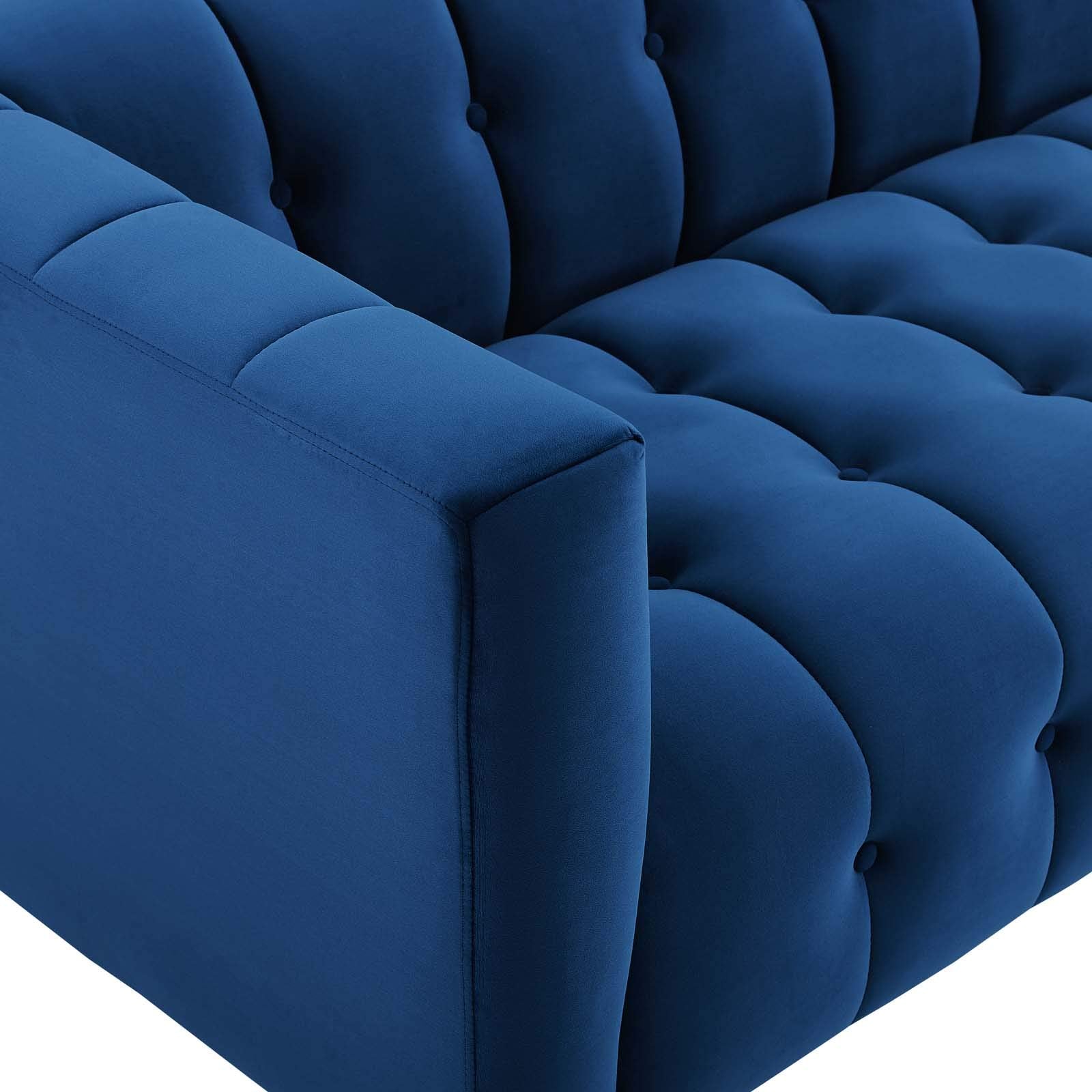 sofas | CasaFoyer Mesmer Channel Tufted Button Performance Velvet Upholstered Sofa | Vintage Glamour | Stain-Resistant & Comfortable | Retro Modern Design | Clear Acrylic Legs | 1323 lbs Capacity | casafoyer.myshopify.com