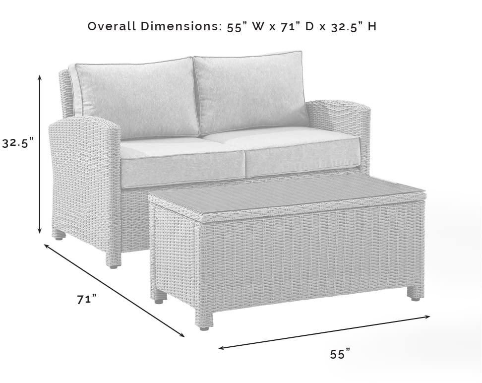 Patio Furniture Sets | CasaFoyers Bradenton Collection | Exquisite Outdoor Wicker Seating Set | Navy Cushions | Loveseat & Glass Top Table | Durable, Elegant, and Comfortable | casafoyer.myshopify.com