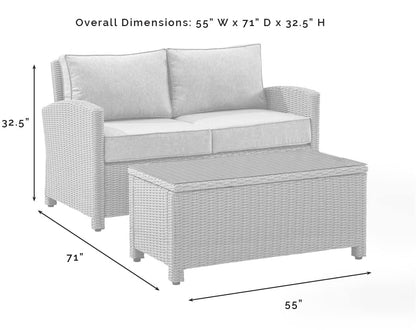 Patio Furniture Sets | CasaFoyers Bradenton Collection | Exquisite Outdoor Wicker Seating Set | Navy Cushions | Loveseat & Glass Top Table | Durable, Elegant, and Comfortable | casafoyer.myshopify.com