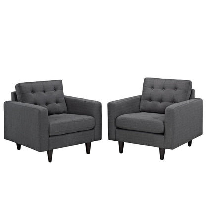 home office desk chairs | CasaFoyer Empress Upholstered Armchair Set of 2 | Exquisite Design | Regal Details | Luxurious Comfort | Gray | casafoyer.myshopify.com