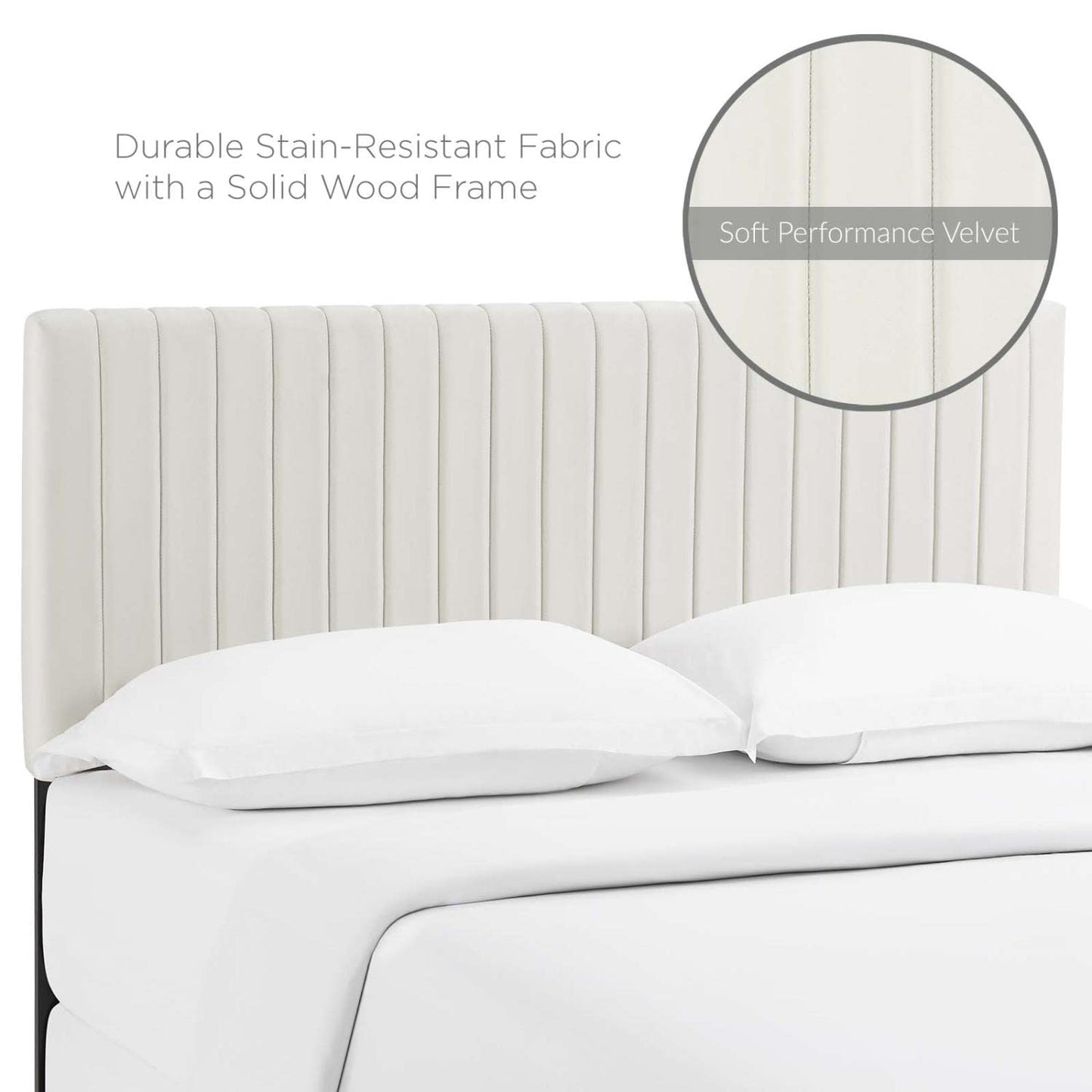 Bed | CasaFoyer Opulent Keira King/California King Headboard | Channel Tufted Design | Velvet Texture | Sturdy Construction | Performance Velvet Fabric | Dense Foam Padding | casafoyer.myshopify.com