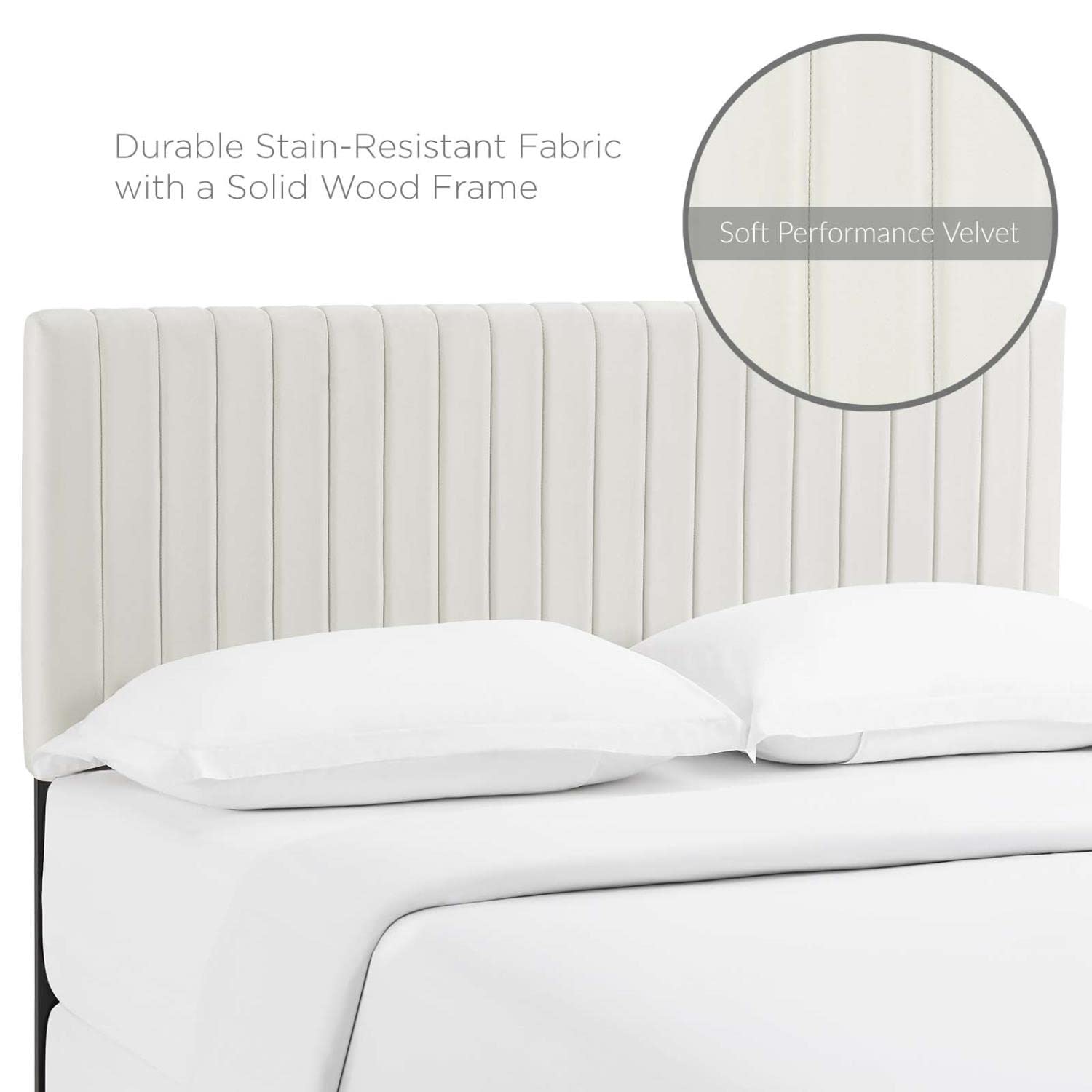 Bed | CasaFoyer Opulent Keira King/California King Headboard | Channel Tufted Design | Velvet Texture | Sturdy Construction | Performance Velvet Fabric | Dense Foam Padding | casafoyer.myshopify.com