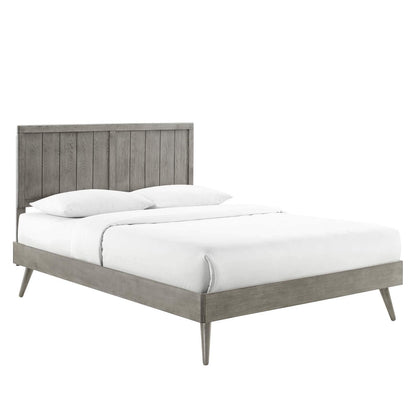 adjustable bed bases | CasaFoyer Alana Wood King Platform Bed | Retro Charm | Durable Construction | No Box Spring Needed | Gray | casafoyer.myshopify.com