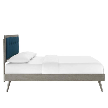 adjustable bed bases | CasaFoyer Willow Tufted Wood Full Platform Bed | Modern Design | Retro Accents | Durable Construction | Gray Azure | casafoyer.myshopify.com
