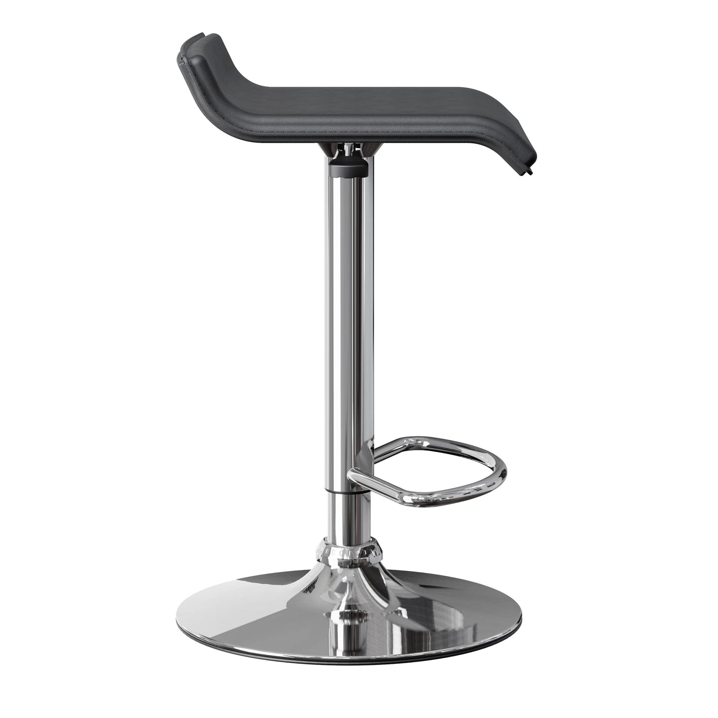 STOOL_SEATING | CasaFoyer  Wood Spectrum Adjustable Swivel Stools | Set of 2 | Black PVC Seats | Chrome-Plated Steel Base | Height Adjustable | 360-Degree Swivel | Foot Bar | Sturdy Construction | Minimal Assembly | casafoyer.myshopify.com