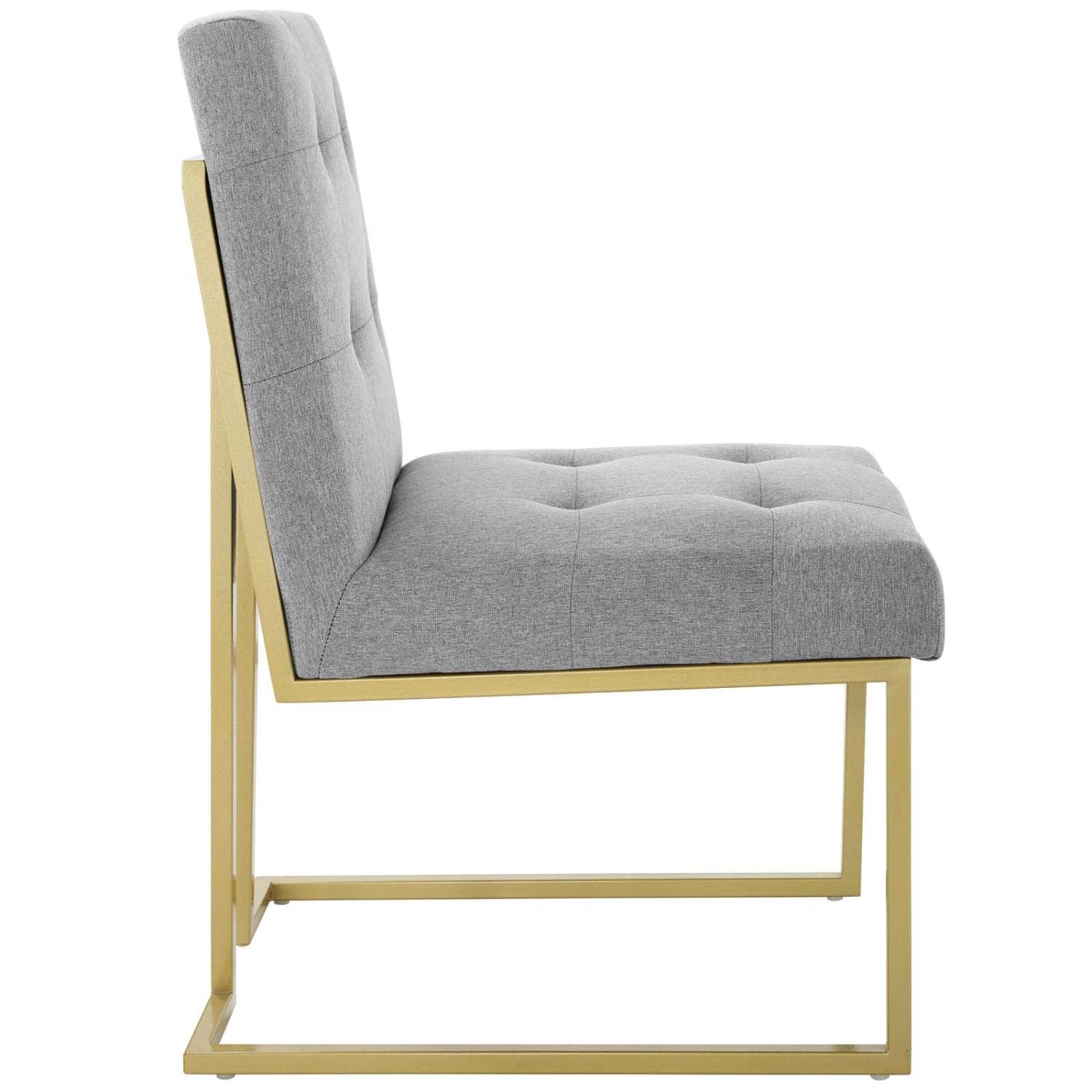 home office desk chairs | CasaFoyer Privy | Gold Stainless Steel Dining Chair | Art Deco Design | Polyester Upholstery | Gold Base | No Assembly | 331 lbs Weight Capacity | casafoyer.myshopify.com
