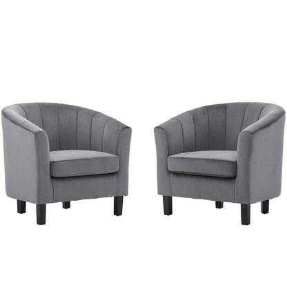 home office desk chairs | CasaFoyer Prospect Performance Velvet Armchair Set of 2 | Modern Twist | Stain-Resistant | Channel Tufted | Retro Modern Design | Comfortably Padded | 331 lbs Capacity | casafoyer.myshopify.com