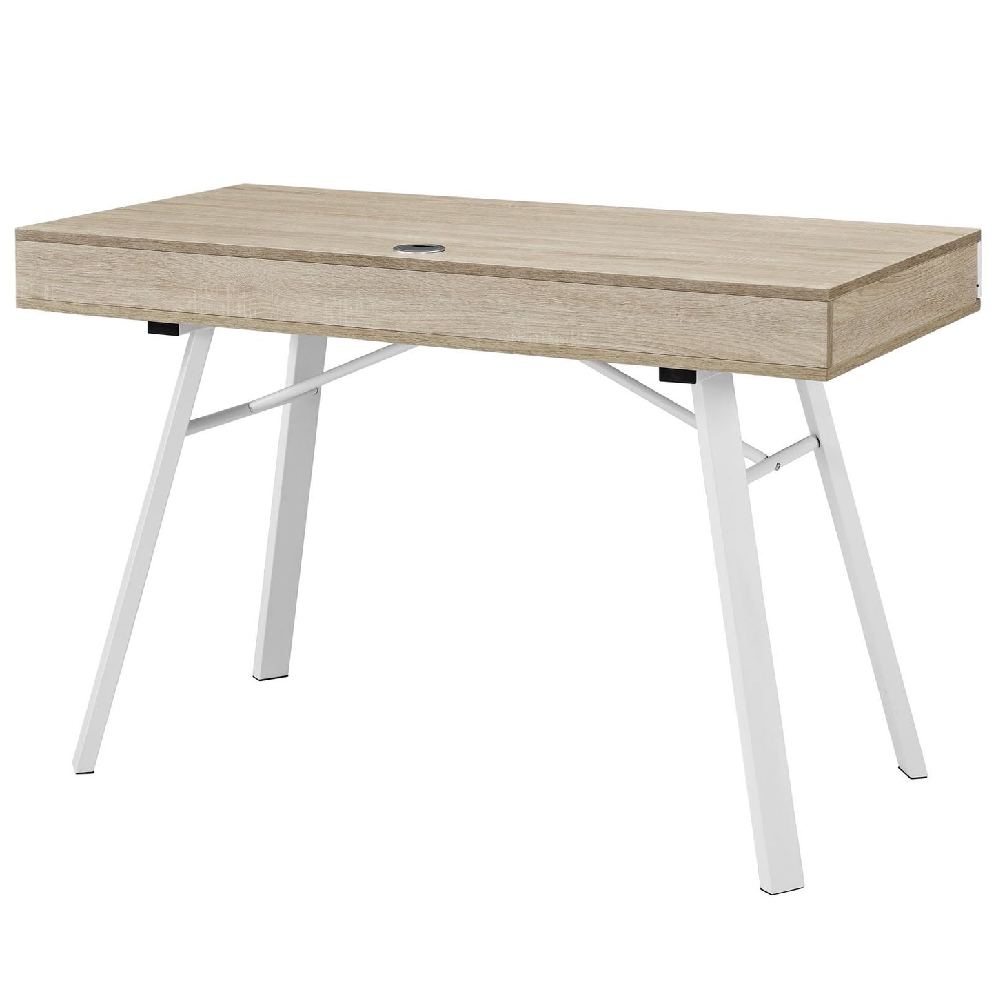 home office desks | Stir Office Desk | Storage Drawers | A-Frame Legs | Cord Holes | Oak Finish | casafoyer.myshopify.com