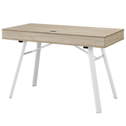 home office desks | Stir Office Desk | Storage Drawers | A-Frame Legs | Cord Holes | Oak Finish | casafoyer.myshopify.com