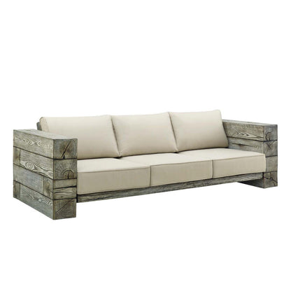 kitchen and dining room sets | CasaFoyer Manteo Outdoor Patio 4 Piece Set | Sofa, Armchairs, Fire Pit Table | Rustic Coastal Design | Driftwood Finish | All-Weather Cushions | Propane Gas Fire Table | PVC Cover Included | Chair Weight Capacity: 441 lbs | Sofa Weight Capacity: 1323 lbs | casafoyer.myshopify.com