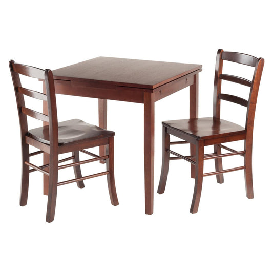 childrens table and chair sets | CasaFoyer Pulman Extension Table Set | 2 Benjamin Ladder Back Chairs | Solid Wood | Walnut Finish | Versatile & Durable | Ideal for Dining & Games | Compact Design | Easy Assembly | 48W x 29.9D x 29.2H | casafoyer.myshopify.com
