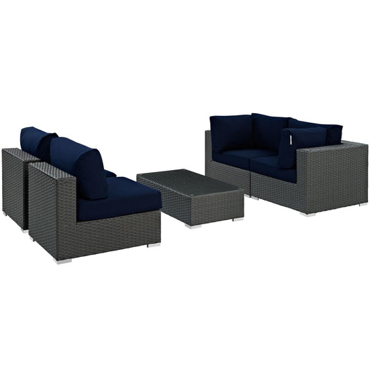 kitchen and dining room sets | CasaFoyer Sojourn Outdoor Patio Furniture Set | Sunbrella Cushions | Synthetic Rattan | UV Protection | Aluminum Frame | Coffee Table, Armless Chairs, Corners | casafoyer.myshopify.com