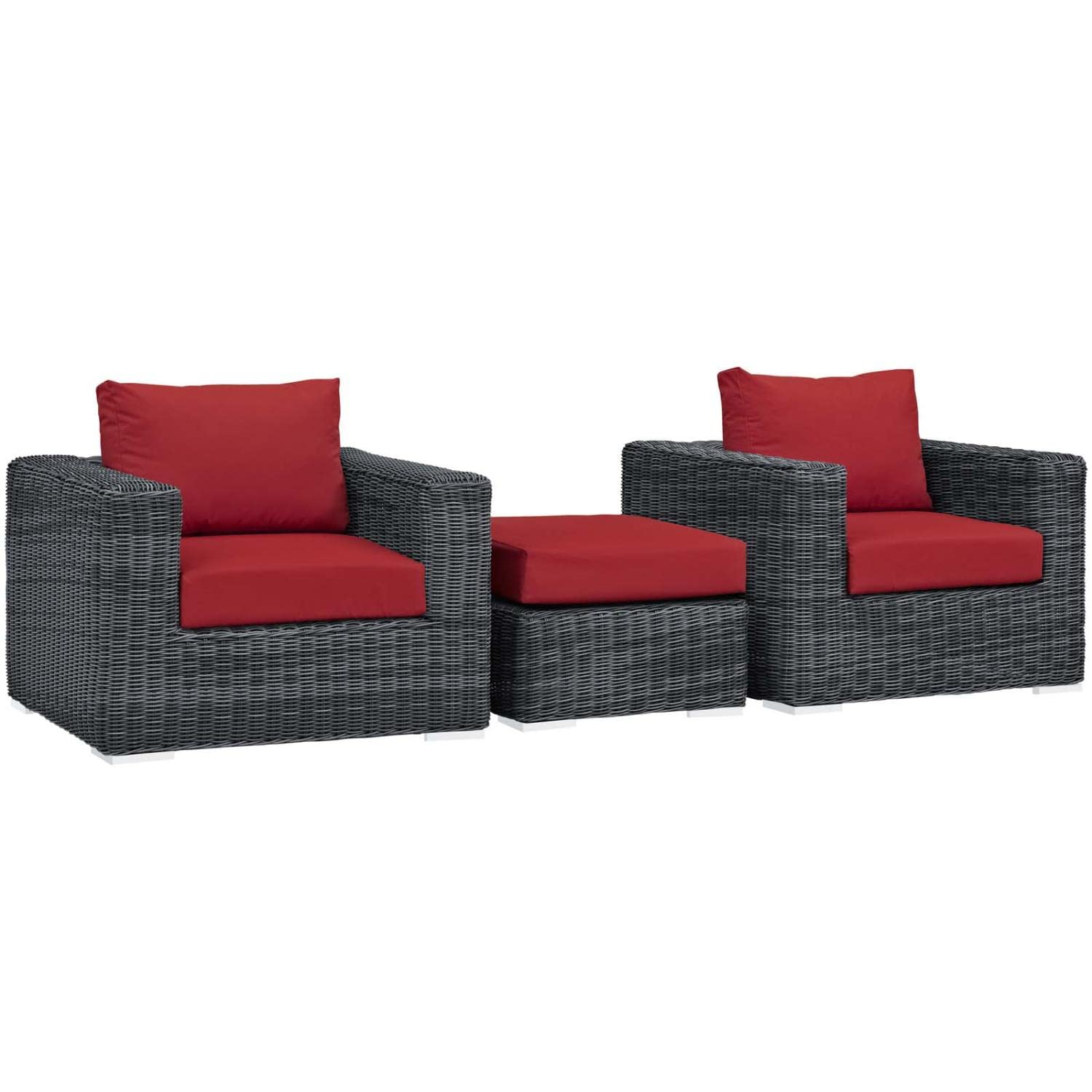 kitchen and dining room sets | CasaFoyer Ultimate Outdoor Relaxation | Summon Patio Sectional Sofa Set - Two-Tone Rattan | Sunbrella Cushions | UV Protection | Aluminum Frame | Includes Ottoman & Armchairs | casafoyer.myshopify.com