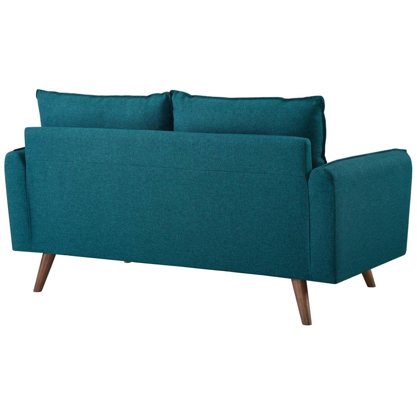 sofas | CasaFoyer Revive Loveseat | Cozy & Refined Design | Bolster Pillows | Vibrant Teal Upholstery | Trendy Splayed Wood Legs | Compact Shipping Box | Perfect for Home or Apartment | casafoyer.myshopify.com