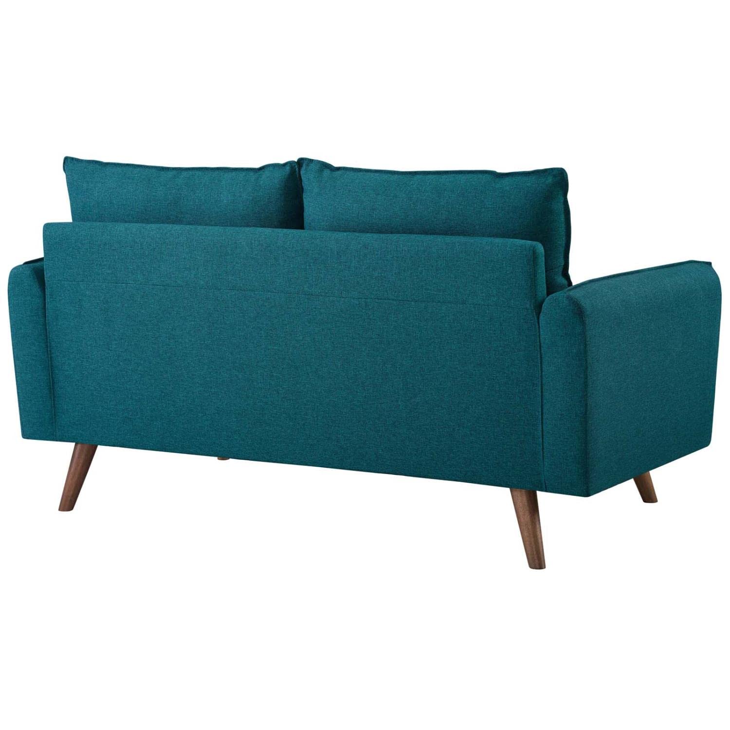 sofas | CasaFoyer Revive Loveseat | Cozy & Refined Design | Bolster Pillows | Vibrant Teal Upholstery | Trendy Splayed Wood Legs | Compact Shipping Box | Perfect for Home or Apartment | casafoyer.myshopify.com