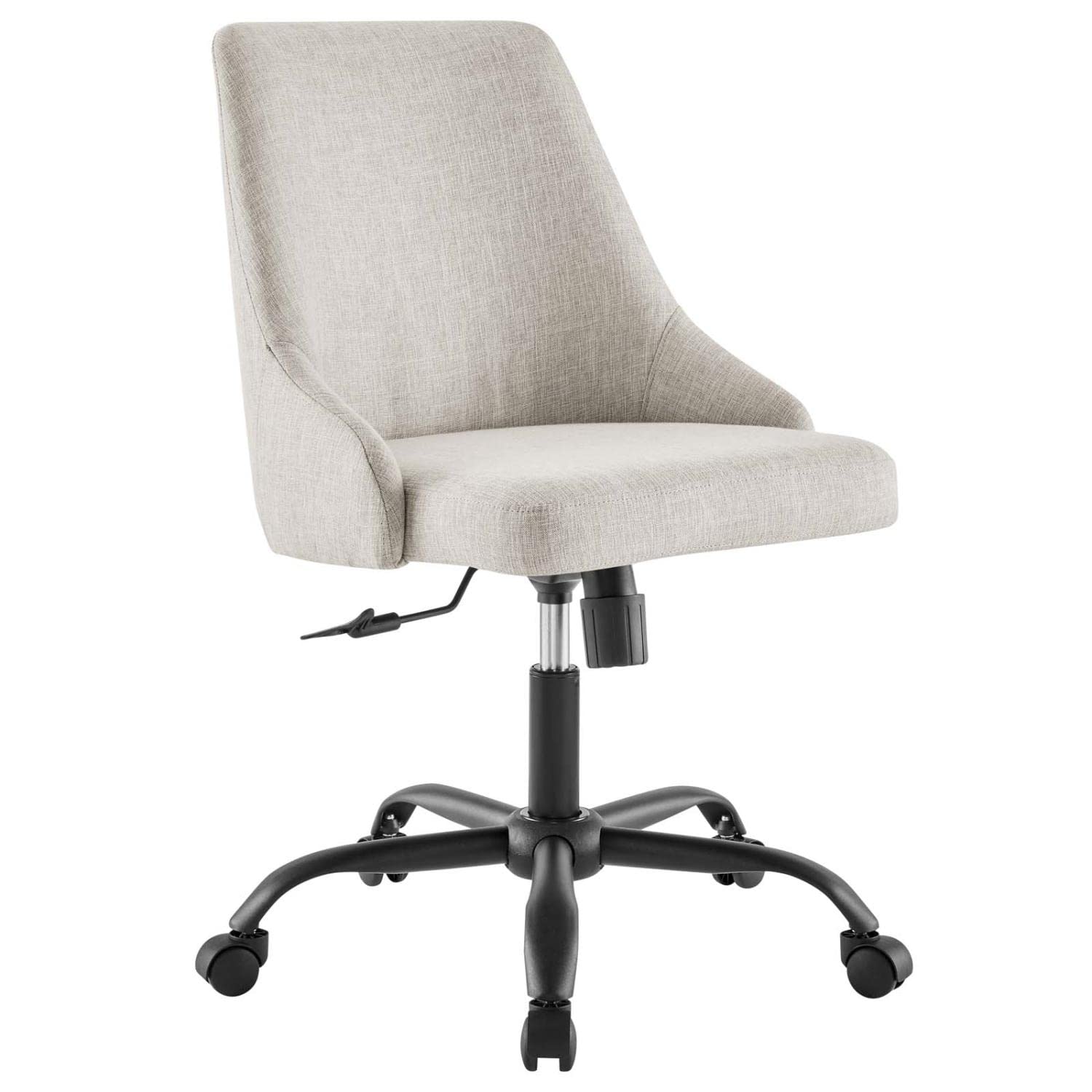 home office desk chairs | CasaFoyer Designate Upholstered Office Chair | Modern Style | Sleek Design | Comfortable Padding | Swivel & Height Adjustable | Black Beige | casafoyer.myshopify.com