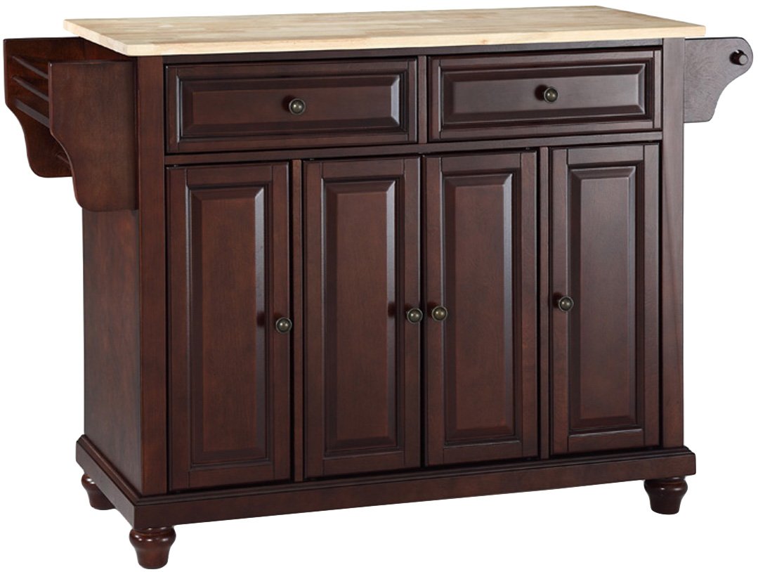 Kitchen Storage | Solid Hardwood Kitchen Island | Raised Panel Doors | Ample Storage Space | Vintage Mahogany Finish | casafoyer.myshopify.com