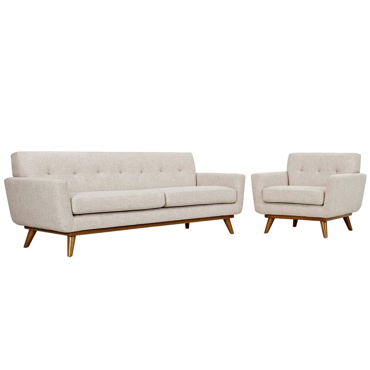 kitchen and dining room sets | CasaFoyer Engage Sofa | Dual Cushions | Cherry Wood Legs | Perfect for Lounging & Entertaining | Includes Engage Armchair | casafoyer.myshopify.com