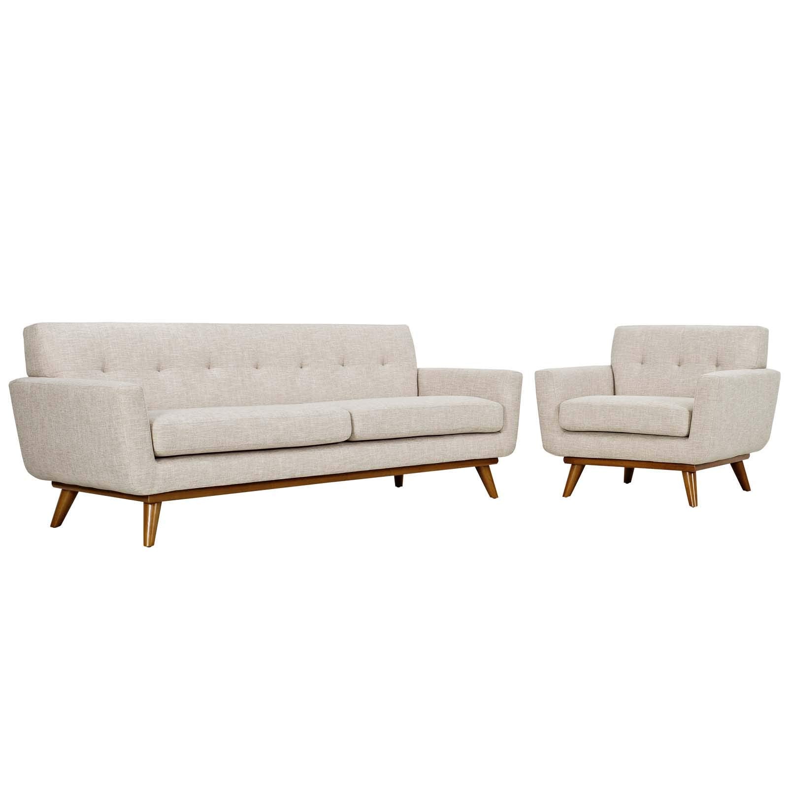 kitchen and dining room sets | CasaFoyer Engage Sofa | Dual Cushions | Cherry Wood Legs | Perfect for Lounging & Entertaining | Includes Engage Armchair | casafoyer.myshopify.com