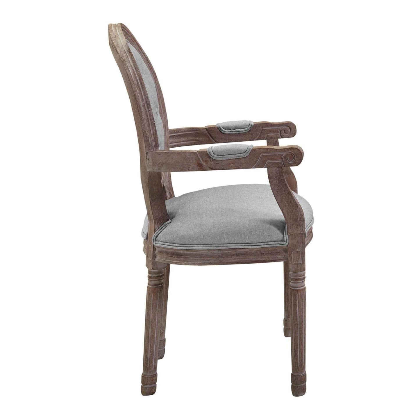 home office desk chairs | CasaFoyer Arise Dining Armchair Set of 4 | Luxurious Elegance | Fluted Wood Frame | Button Tufted Diamond Trim | Light Gray | casafoyer.myshopify.com