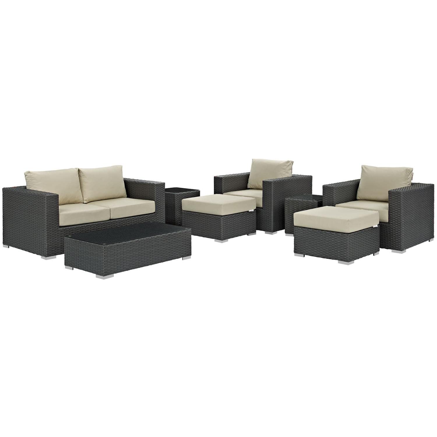 kitchen and dining room sets | CasaFoyer Sojourn Outdoor Patio Furniture Set | Sunbrella Cushions | Synthetic Rattan | UV Protection | Aluminum Frame | Coffee Table, Loveseat, Armchairs, Ottomans, Side Tables | casafoyer.myshopify.com