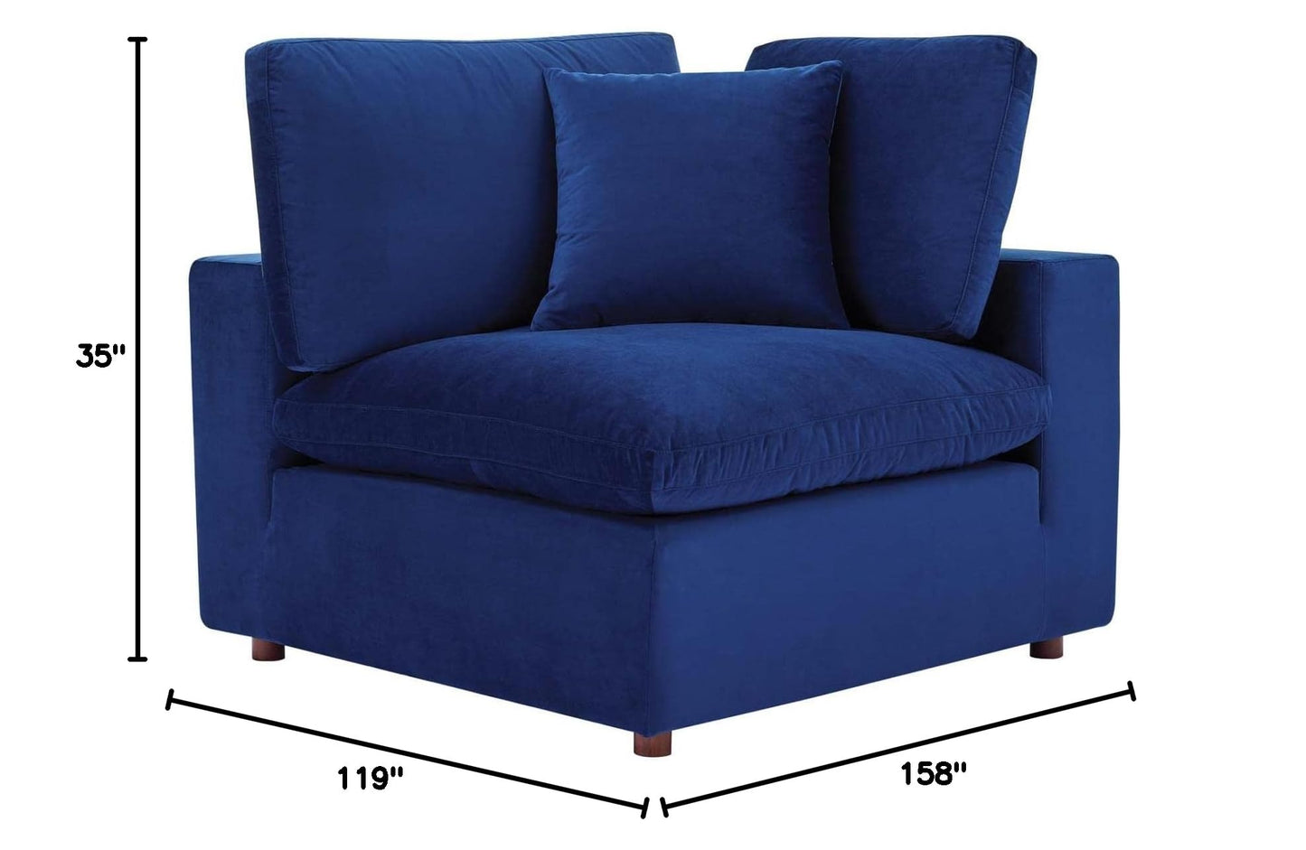 sofas | CasaFoyer Commix Luxury Sectional Sofa Set | Stain-Resistant Velvet | Overstuffed | 7-Piece | Navy | casafoyer.myshopify.com