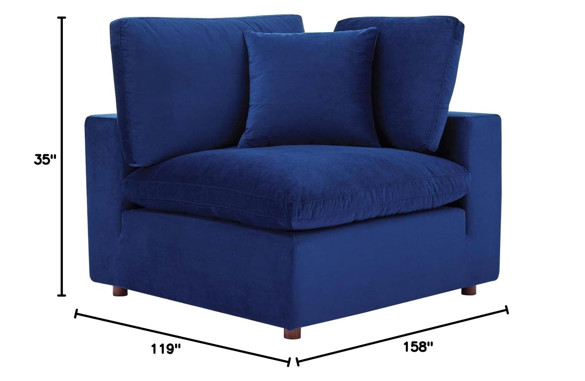 sofas | CasaFoyer Commix Luxury Sectional Sofa Set | Stain-Resistant Velvet | Overstuffed | 7-Piece | Navy | casafoyer.myshopify.com