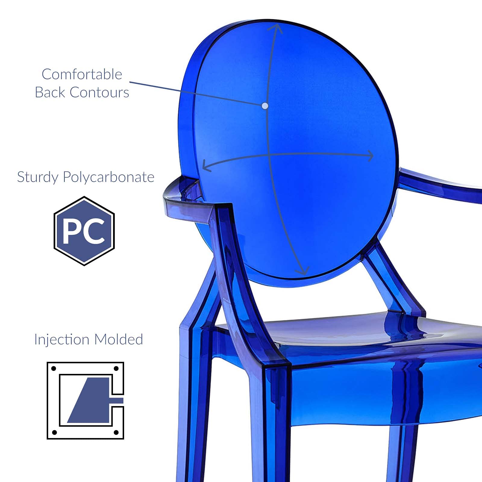 Chair | Casper Chair | Artistic Craftsmanship & Sophistication | Ideal for Indoor & Outdoor Spaces | Blue | casafoyer.myshopify.com