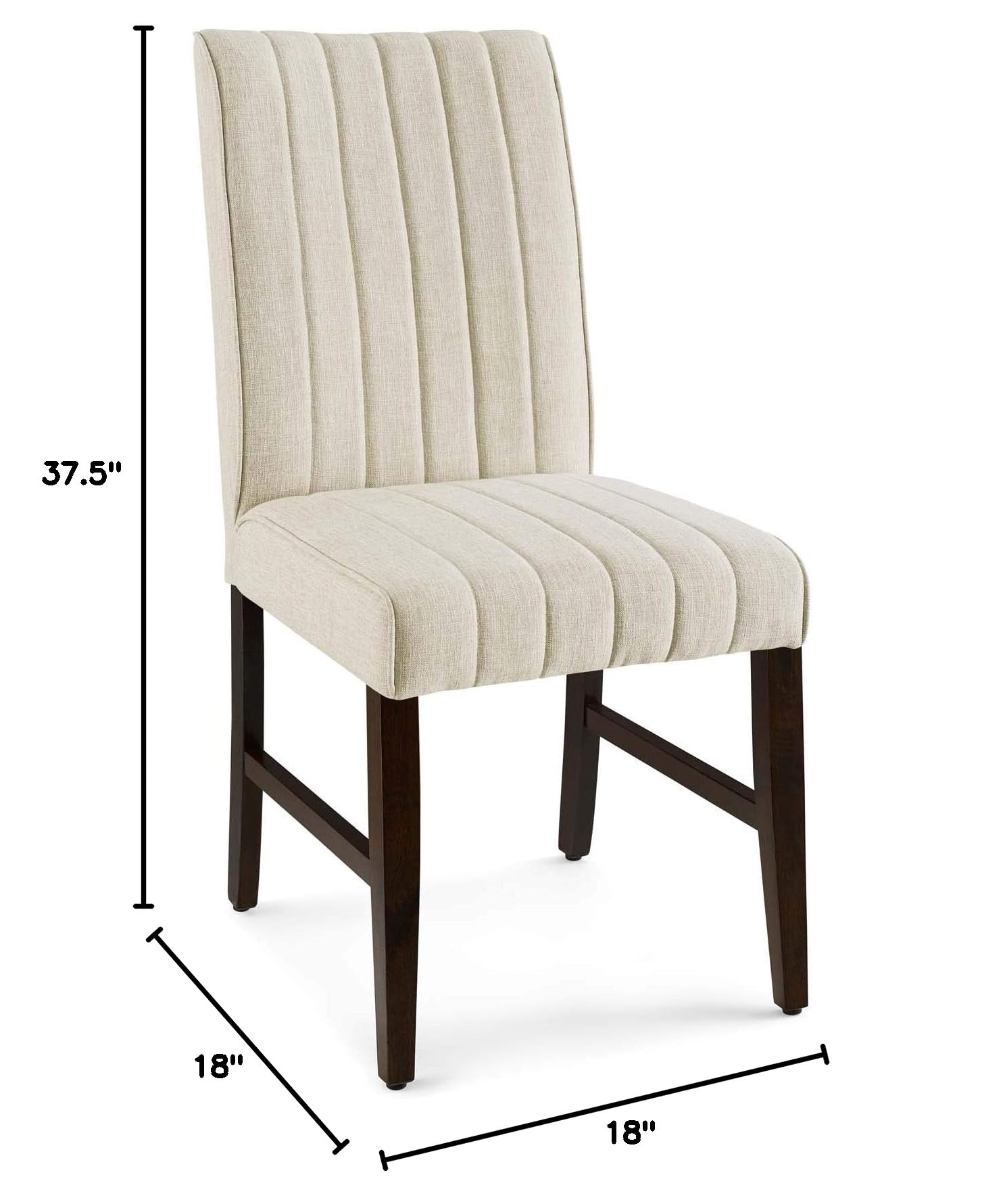 home office desk chairs | CasaFoyer Motivate Parsons Dining Side Chair Set of 2 | Elegant Channel Tufted Upholstery | Soft Polyester Fabric | Foam Padded Seat | Solid Wood Frame | Modern Home Decor | Beige | casafoyer.myshopify.com