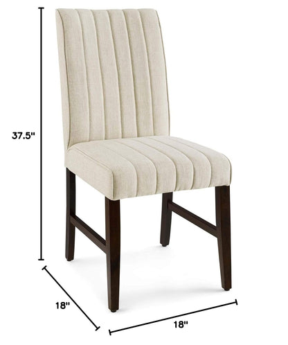 home office desk chairs | CasaFoyer Motivate Parsons Dining Side Chair Set of 2 | Elegant Channel Tufted Upholstery | Soft Polyester Fabric | Foam Padded Seat | Solid Wood Frame | Modern Home Decor | Beige | casafoyer.myshopify.com