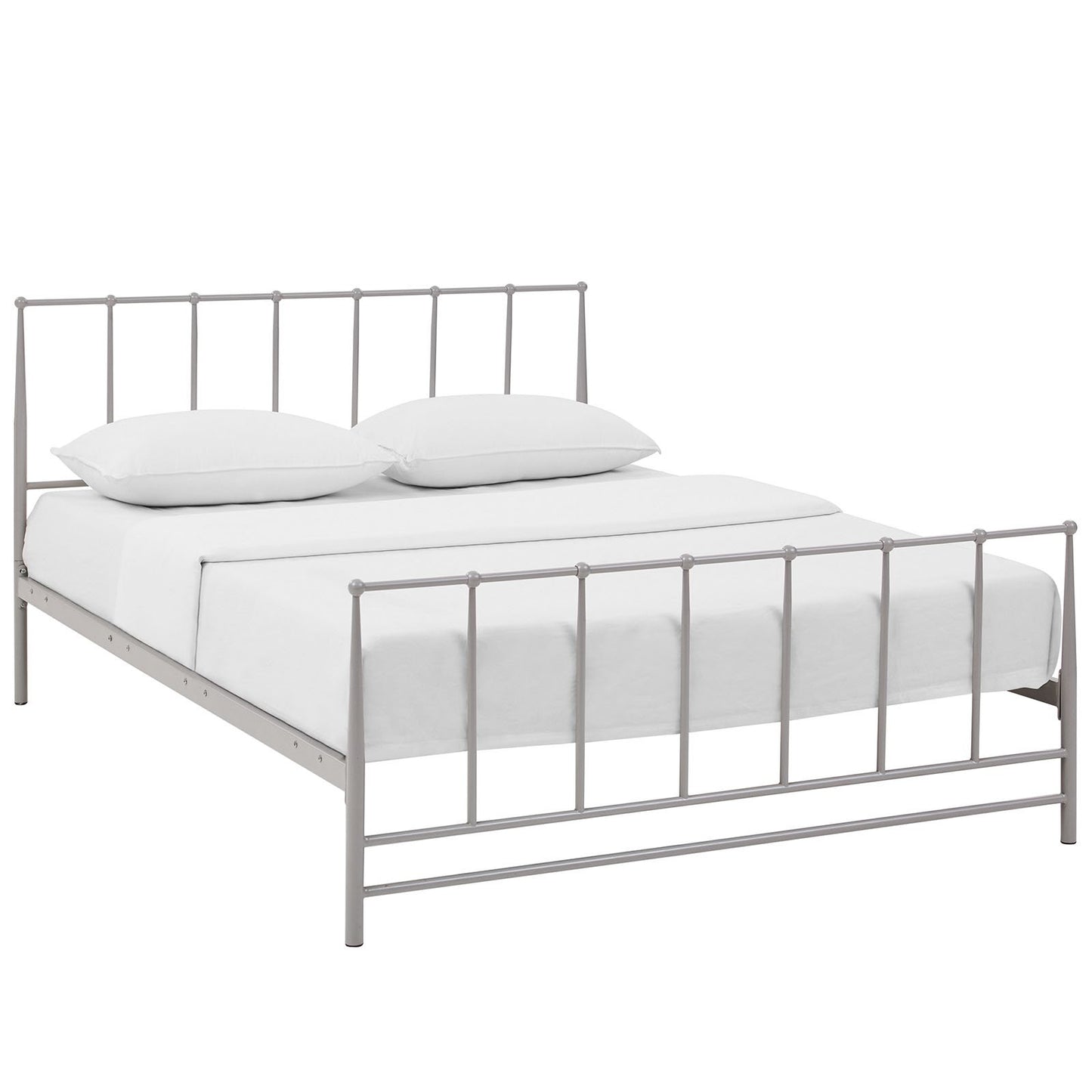 Bed | CasaFoyer Estate Platform Bed | Tranquil & Sturdy Coated Steel Frame | Non-Marking Foot Caps | Supports Memory Foam, Spring, Latex & Hybrid Mattresses | 1300 lbs Weight Capacity | Gray, King Size | casafoyer.myshopify.com