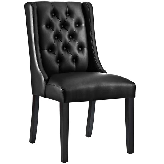 home office desk chairs | CasaFoyer Baronet Luxury Button Tufted Dining Chair | Elegant Vinyl Upholstery | Solid Wood Frame | Comfortable Seating | Non-Marking Foot Glides | casafoyer.myshopify.com