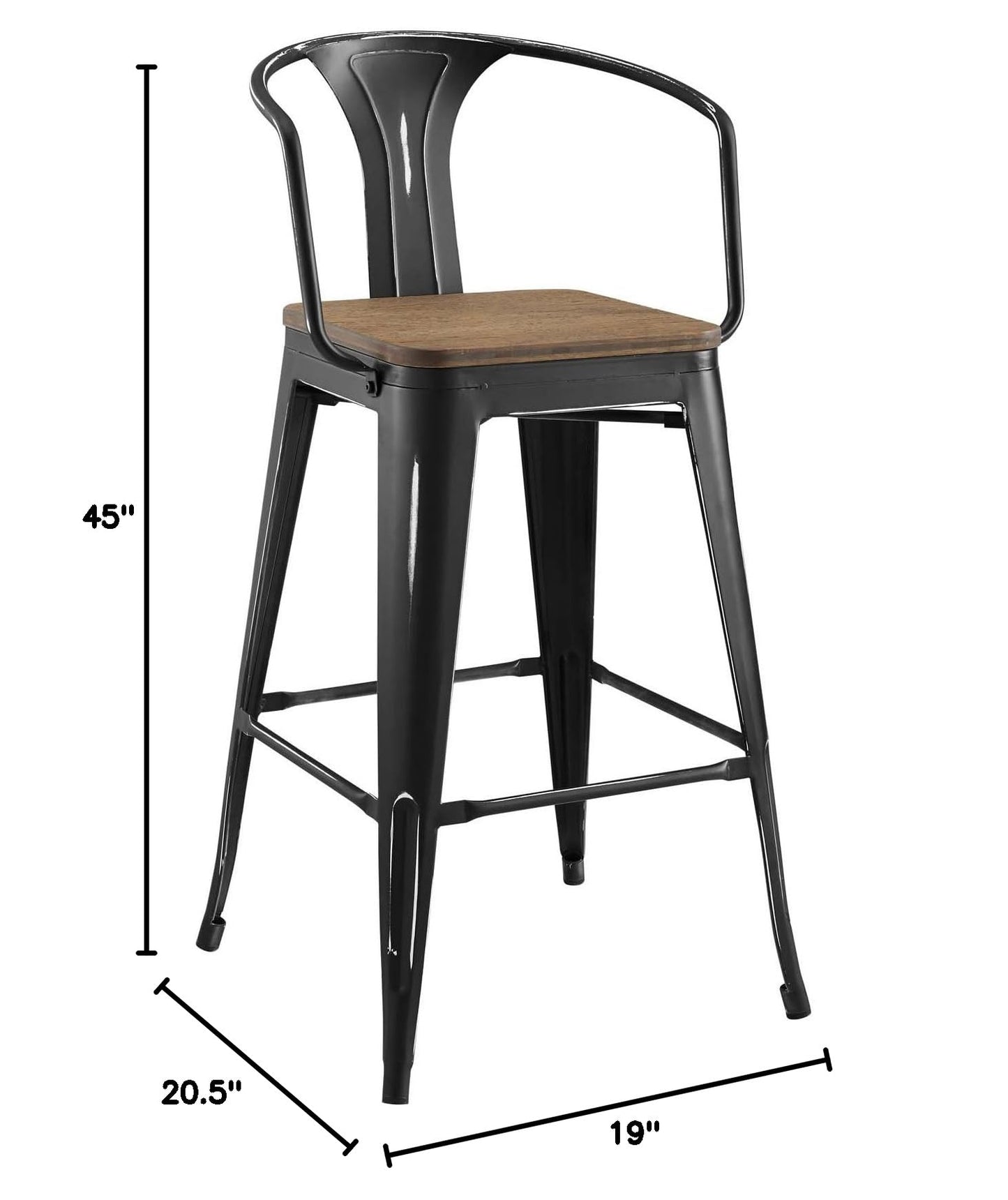 barstools | CasaFoyer Promenade Arm Bamboo & Metal Bar Stool | Vintage Steel Finish | Industrial Modern Design | Enhance Your Space with Exceptionalism | casafoyer.myshopify.com