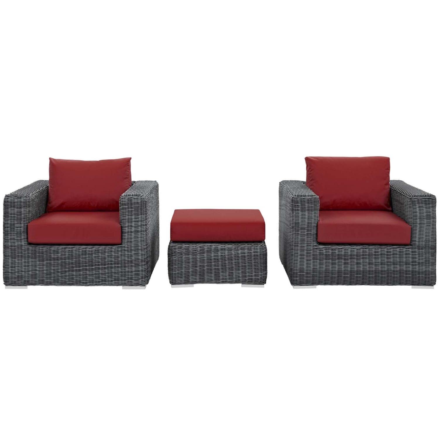 kitchen and dining room sets | CasaFoyer Ultimate Outdoor Relaxation | Summon Patio Sectional Sofa Set - Two-Tone Rattan | Sunbrella Cushions | UV Protection | Aluminum Frame | Includes Ottoman & Armchairs | casafoyer.myshopify.com