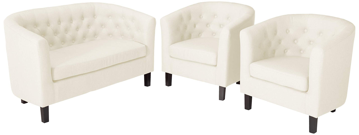 kitchen and dining room sets | CasaFoyer Prospect Button Tufted Performance Velvet Sofa Furniture Set | Luxury & Elegance | Chesterfield Design | Plush Foam Padding | Sturdy Wood Frame | Espresso Stained Legs | 1 Loveseat & 2 Armchairs | casafoyer.myshopify.com