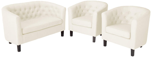 kitchen and dining room sets | CasaFoyer Prospect Button Tufted Performance Velvet Sofa Furniture Set | Luxury & Elegance | Chesterfield Design | Plush Foam Padding | Sturdy Wood Frame | Espresso Stained Legs | 1 Loveseat & 2 Armchairs | casafoyer.myshopify.com