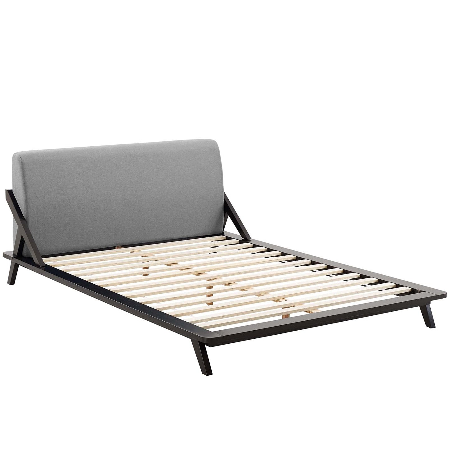 adjustable bed bases | CasaFoyer Luella Queen Platform Bed | Tranquil & Rejuvenating Nights | Premium Polyester Fabric | Solid Wood Frame | Slatted Wood Support | Sleek Mid-Century Design | Accommodates up to 800 lbs | Ideal for Master or Guest Bedroom | casafoyer.myshopify.com
