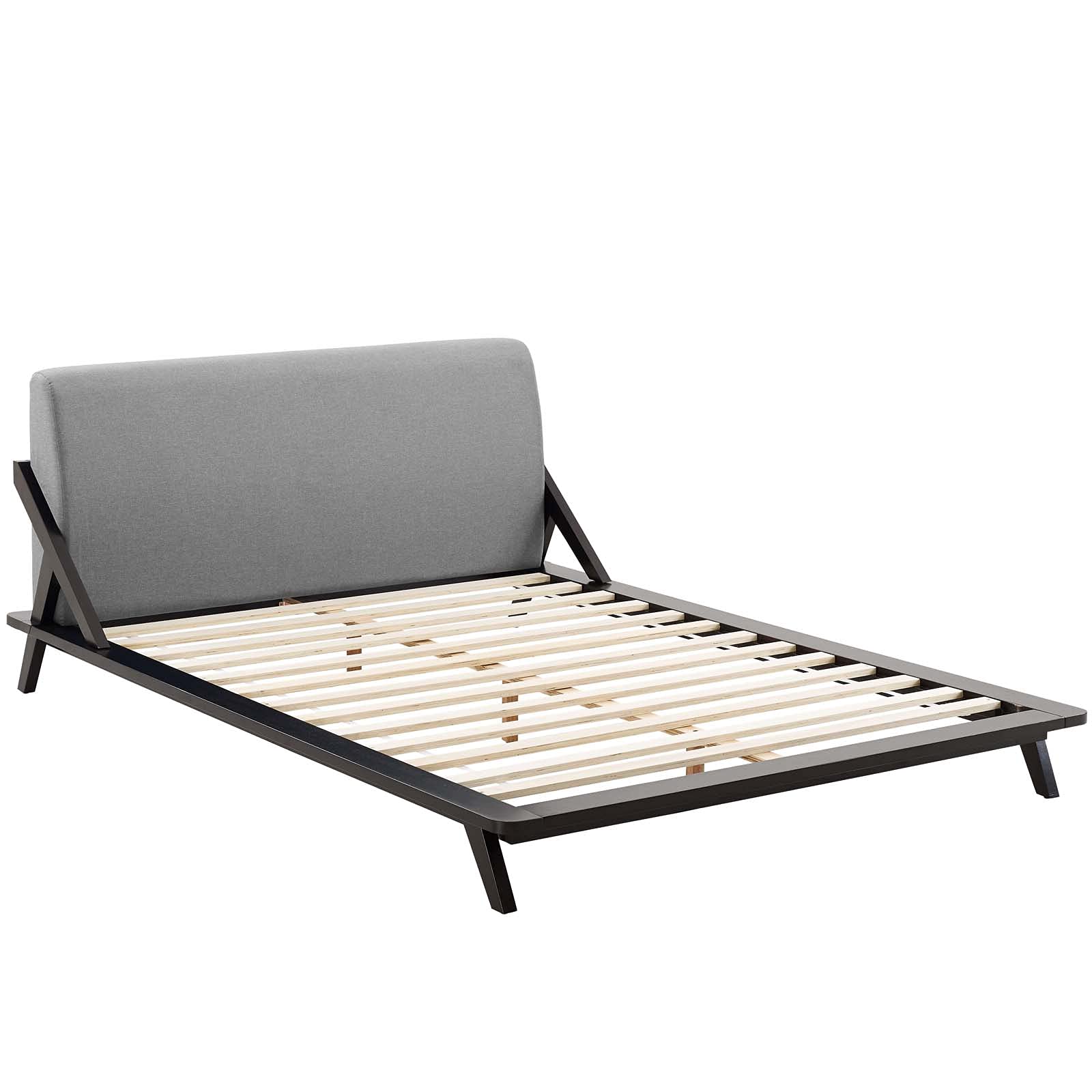 adjustable bed bases | CasaFoyer Luella Queen Platform Bed | Tranquil & Rejuvenating Nights | Premium Polyester Fabric | Solid Wood Frame | Slatted Wood Support | Sleek Mid-Century Design | Accommodates up to 800 lbs | Ideal for Master or Guest Bedroom | casafoyer.myshopify.com