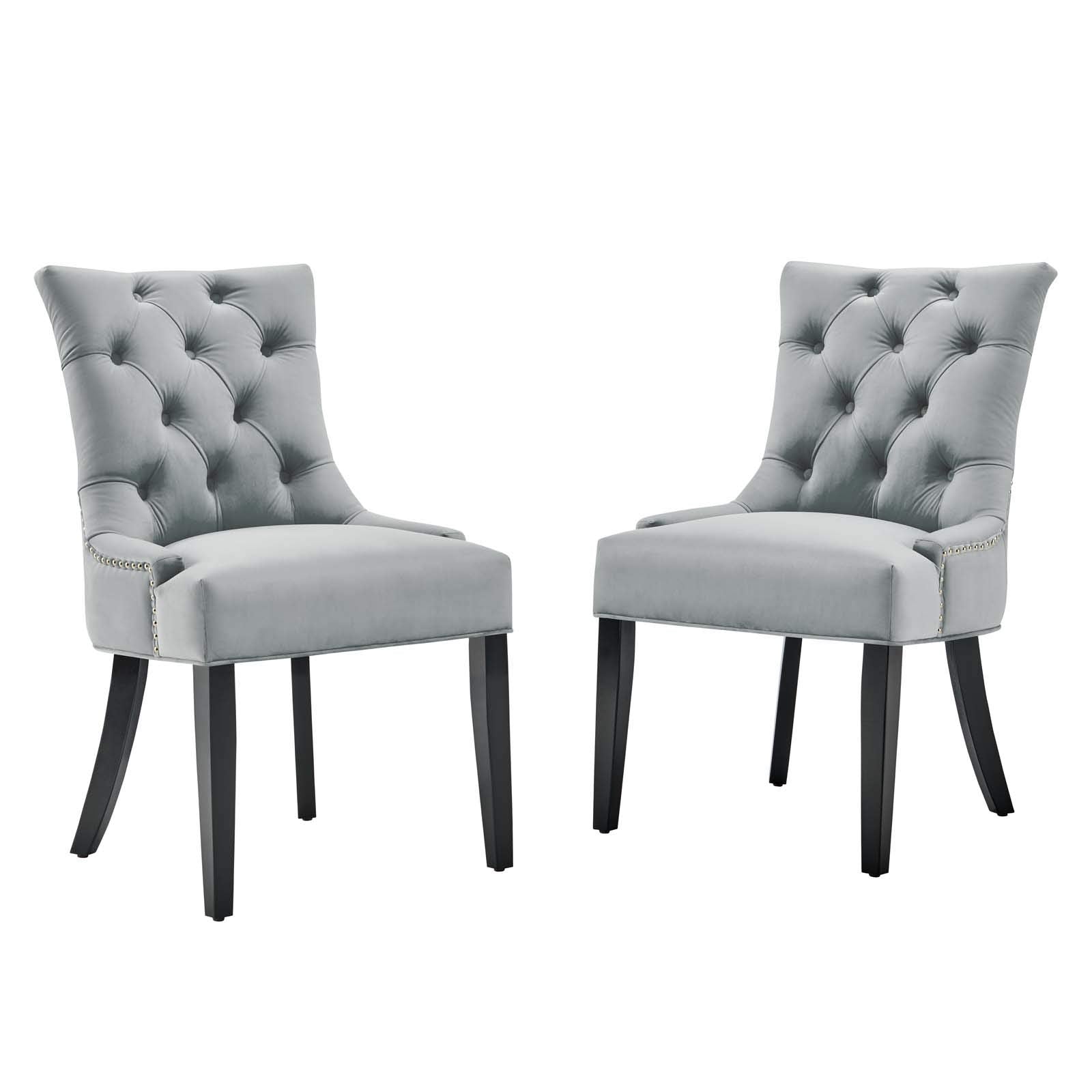 home office desk chairs | CasaFoyer Regent Tufted Button Upholstered Performance Velvet Dining Chair | Set of 2 | Elegant Design | Foam Padded Seat | Stain-Resistant | 500 lbs Capacity | Light Gray | casafoyer.myshopify.com