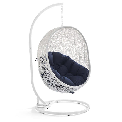 porch swings | Ergode Hide Outdoor Patio Swing Chair | Synthetic Rattan Weave | All-Weather Cushion | Powder-Coated Steel Frame | Ideal for Patio, Backyard, Porch, Poolside | Indoor/Outdoor Use | UV Resistant | Includes Cloak Swing Chair | casafoyer.myshopify.com