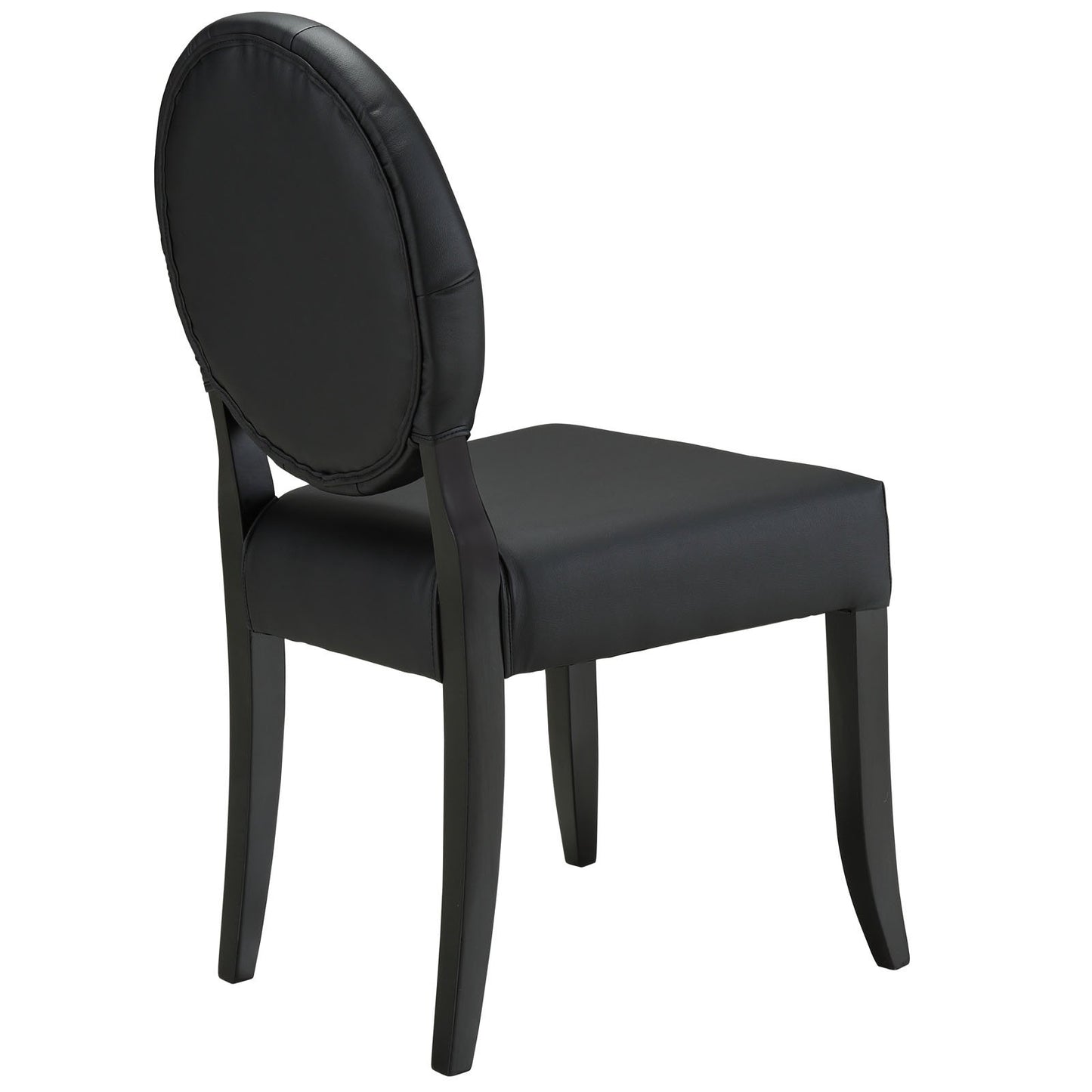 home office desk chairs | CasaFoyer Button Chair Set | Vinyl Installation | Transparent Design | Black Upholstery | Sleek Black Legs | Comfortable Seating | Set of 2 | casafoyer.myshopify.com