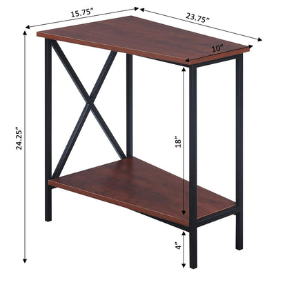 TABLE | Tucson Wedge End Table with Shelf | Space-Saving Design | Sturdy Metal Frame | Contemporary Aesthetic | Perfect Addition to Your Home | casafoyer.myshopify.com