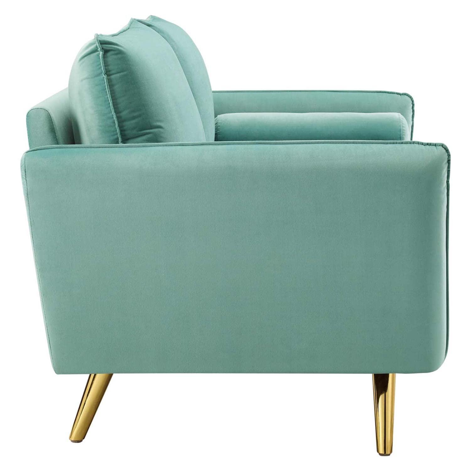 sofas | CasaFoyer Revive Upholstered Performance Velvet Sofa | Comfortable & Elegant Design | Stain-Resistant | Gold Legs | Mint | casafoyer.myshopify.com