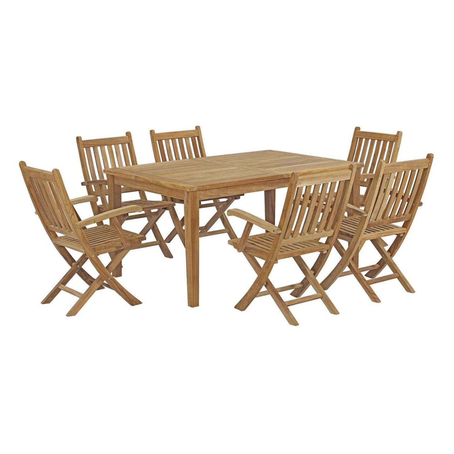 kitchen and dining room sets | CasaFoyer Premium Teak Wood Outdoor Set | Marina Collection | 7 Piece Patio Dining Set | All-Weather Cushions | Modern Design | Easy Assembly | casafoyer.myshopify.com