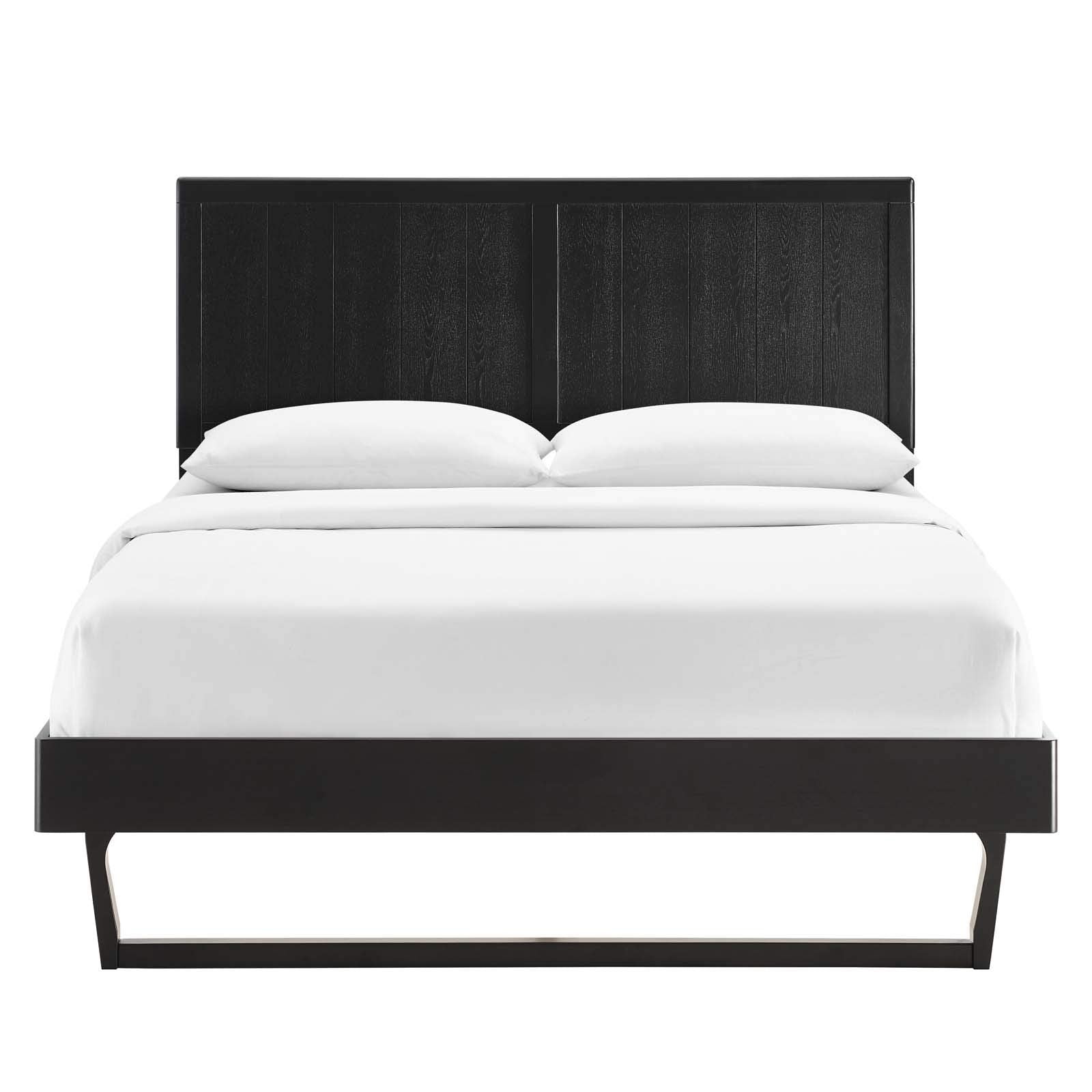 bed frames | CasaFoyer Alana Wood Full Platform Bed | Modern Elegance | Mid-Century Design | Durable Construction | No Box Spring Needed | Black | casafoyer.myshopify.com